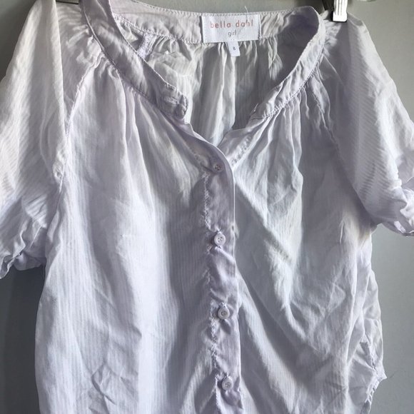 bella dahl girl lavender button top Sz 8 - Picture 2 of 7